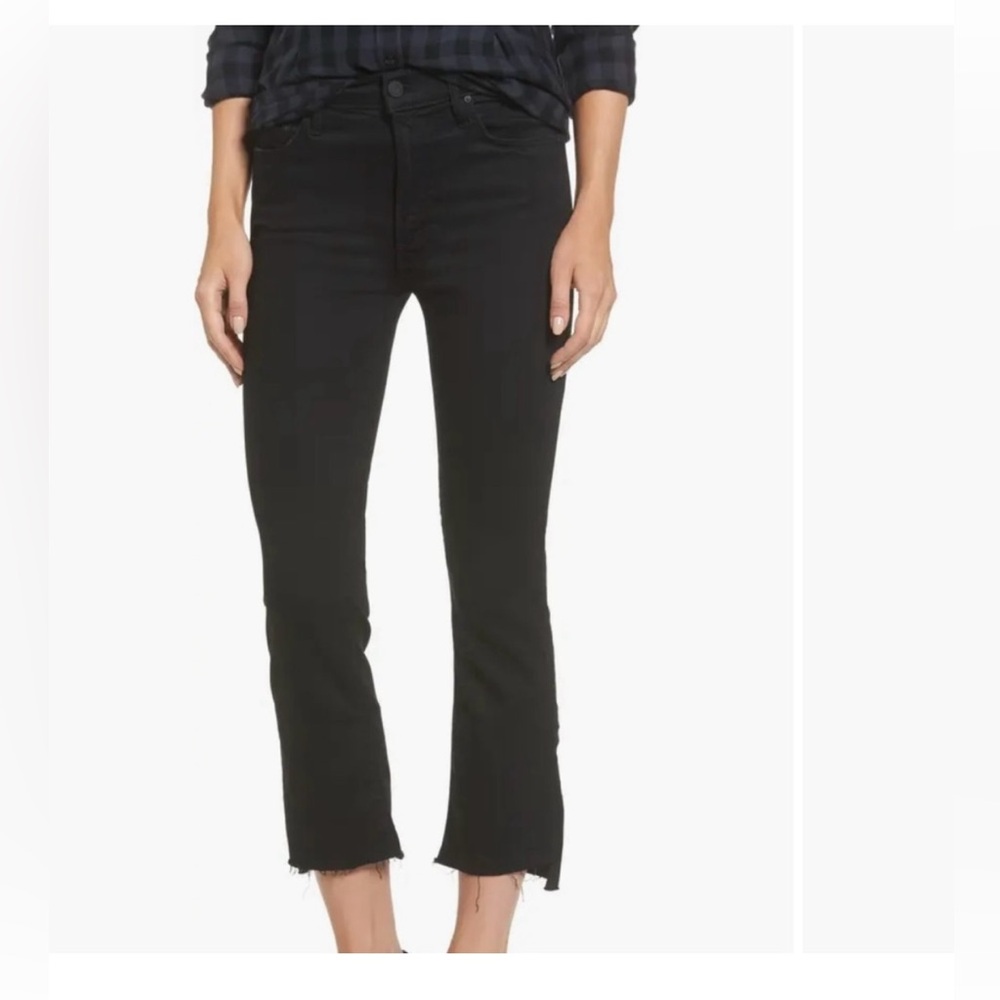 MOTHER Ankle Cropped Black Jeans